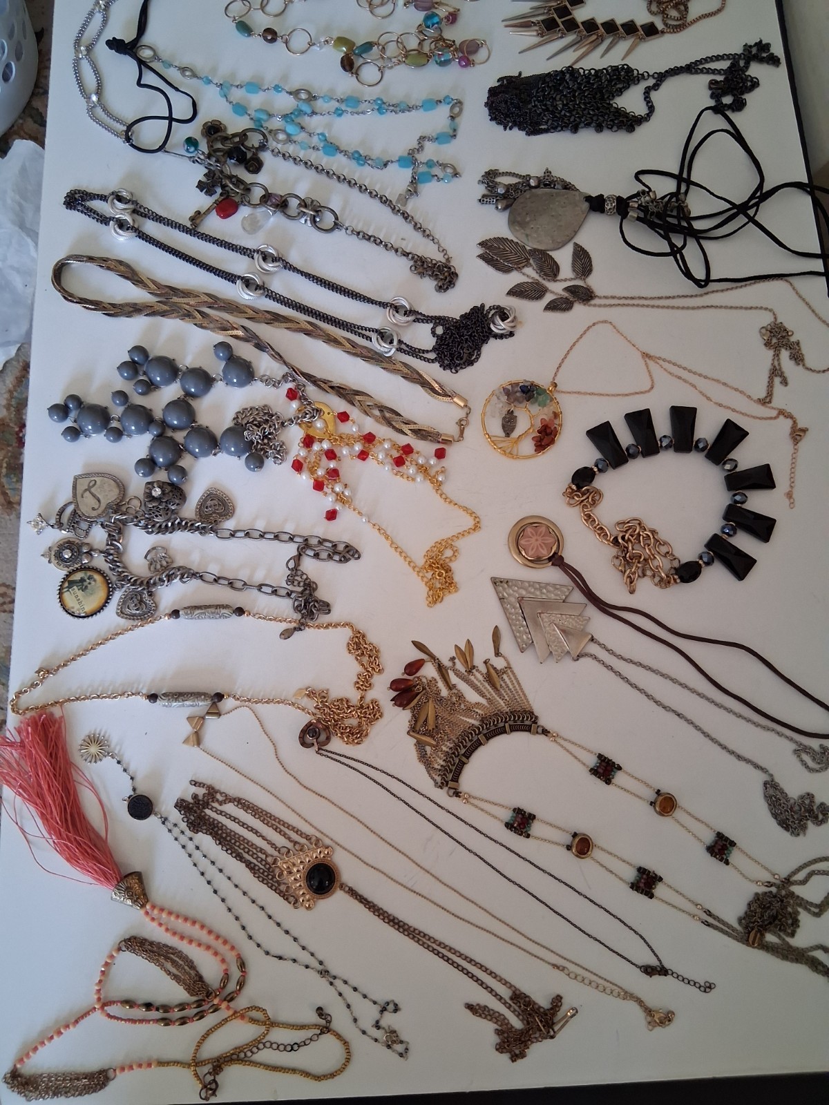 Fashion Jewelry Mixed Lot Necklace Bracelet Pendant 24 Pieces Multicolor Metal