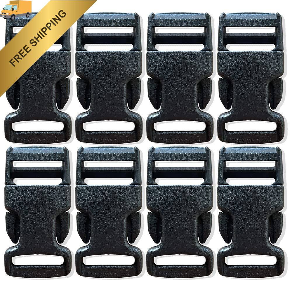 ITW Nexus 1inch Plastic Buckle (Pack of 8) (Black) (810-1058-6023) 1", Black 