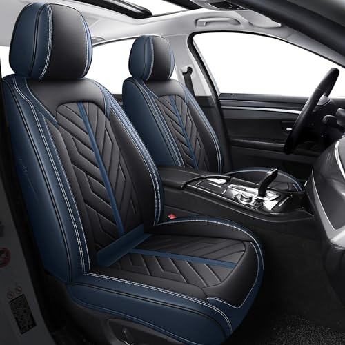  Front Seat Covers,Universal 2PCS Front Set Black Blue / Full Coverage