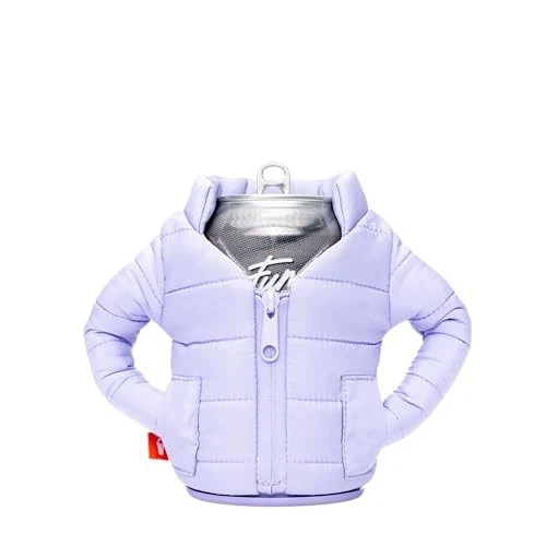 Puffy Jacket Lavender Drinkwear Can Cooler Insulated Fits 12oz Cans and Bot