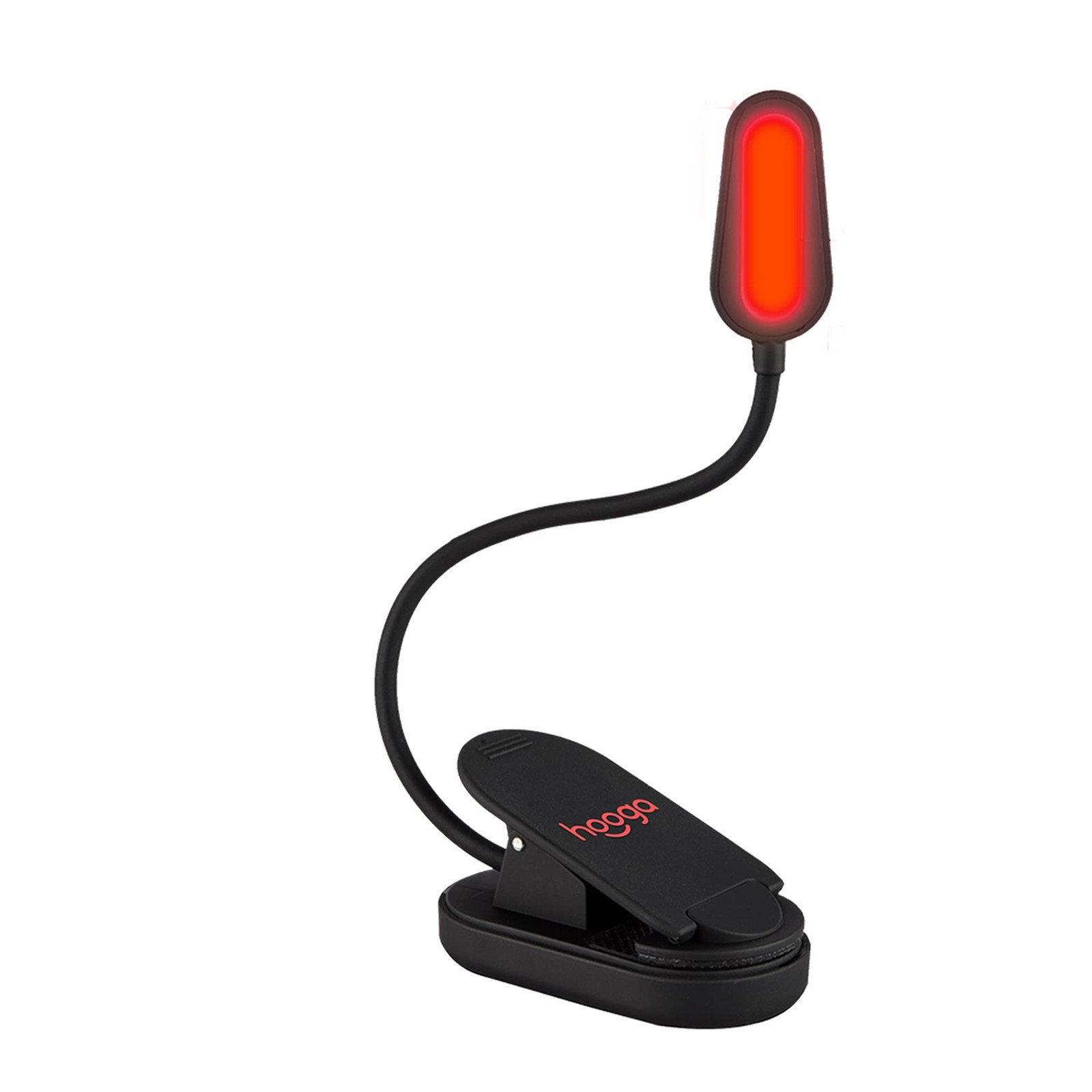 Hooga Red Book Light, Clip On 625nm LED Light for Reading in 7 inches, 