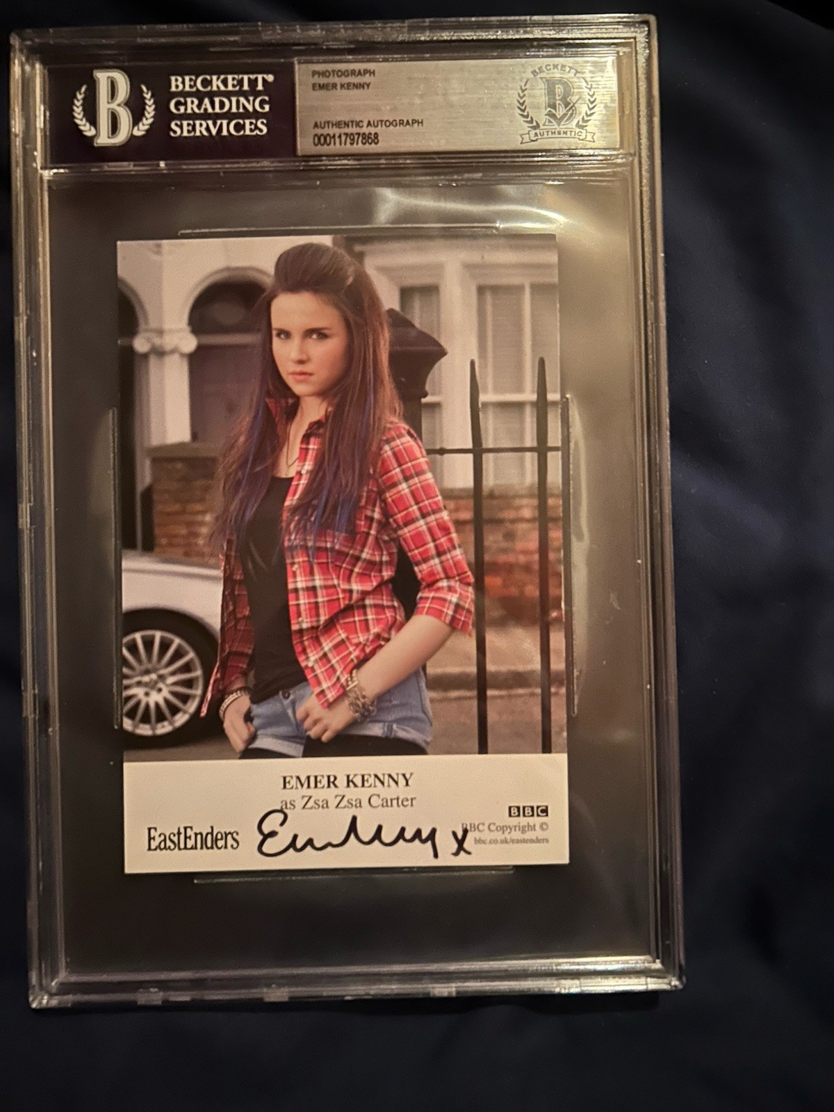 Eastenders Zsa Zsa Carter Emer Kenny Signed 4x6 Photo Card BAS Beckett Slabbed
