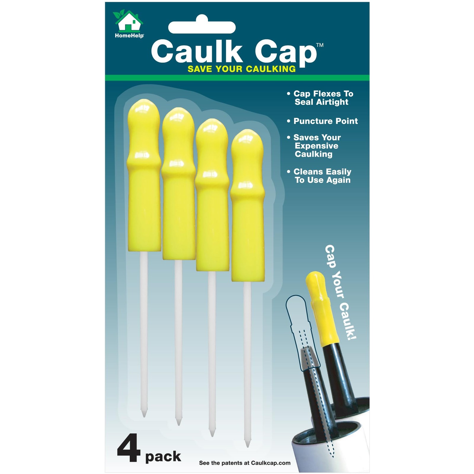 CCY Caulk Saver Series, Reusable Caulk Tube Sealers with Built-in Puncture Pi...