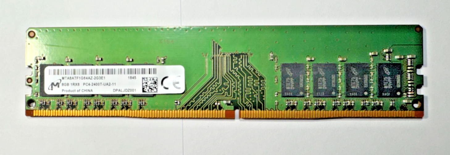 Micron 8GB 1Rx8 PC4-2400T-RD1-11 ECC REG Server Memory P/N: MTA8ATF1G84AZ