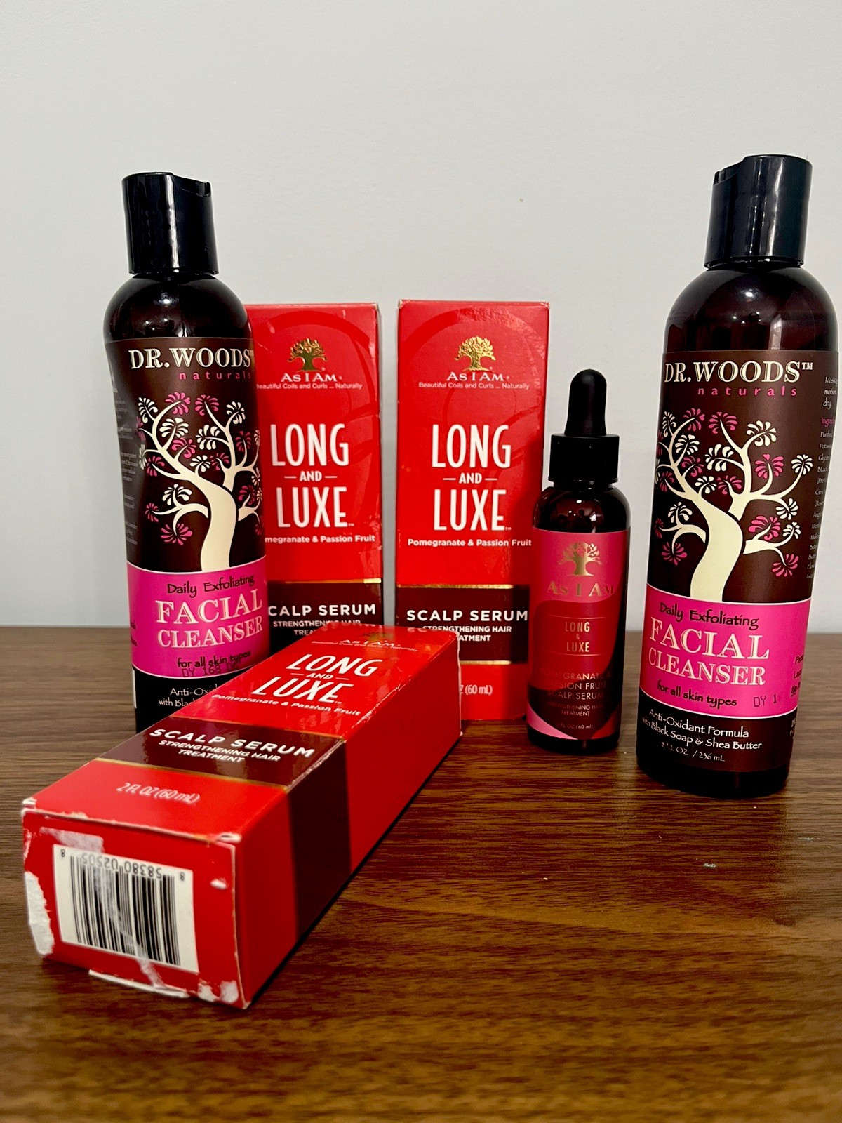 Hair & Skincare Bundle As I Am Long & Luxe Scalp Serum+Dr. Woods Facial Cleanser