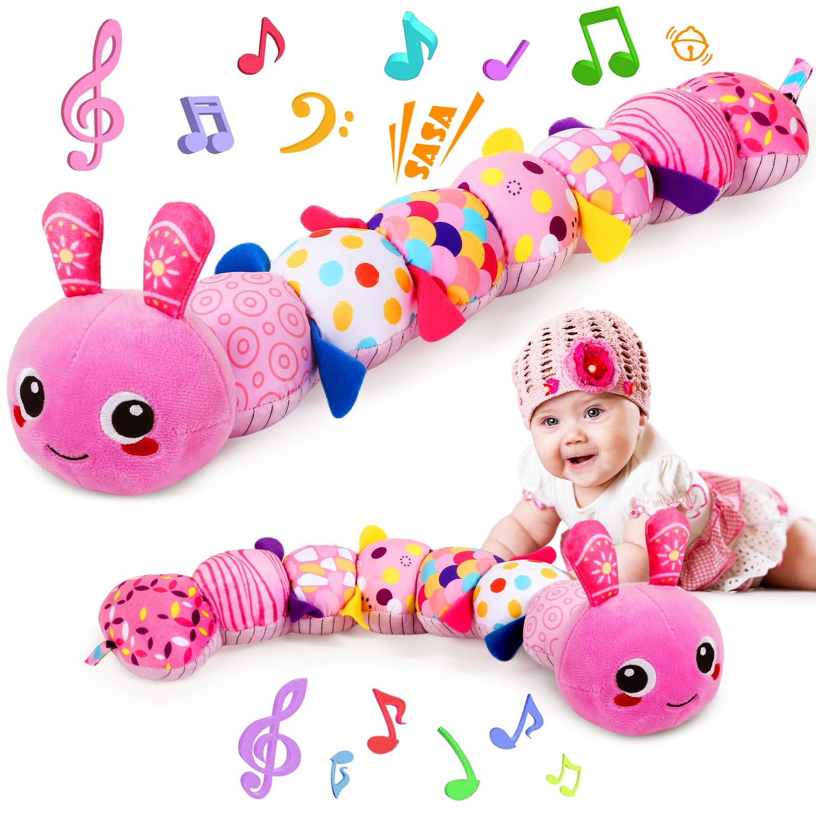 Baby Toys 0-6 6-12 Months, Sensory Music Animal for 0 1 2 3 4 5 6+ Months, Pl...