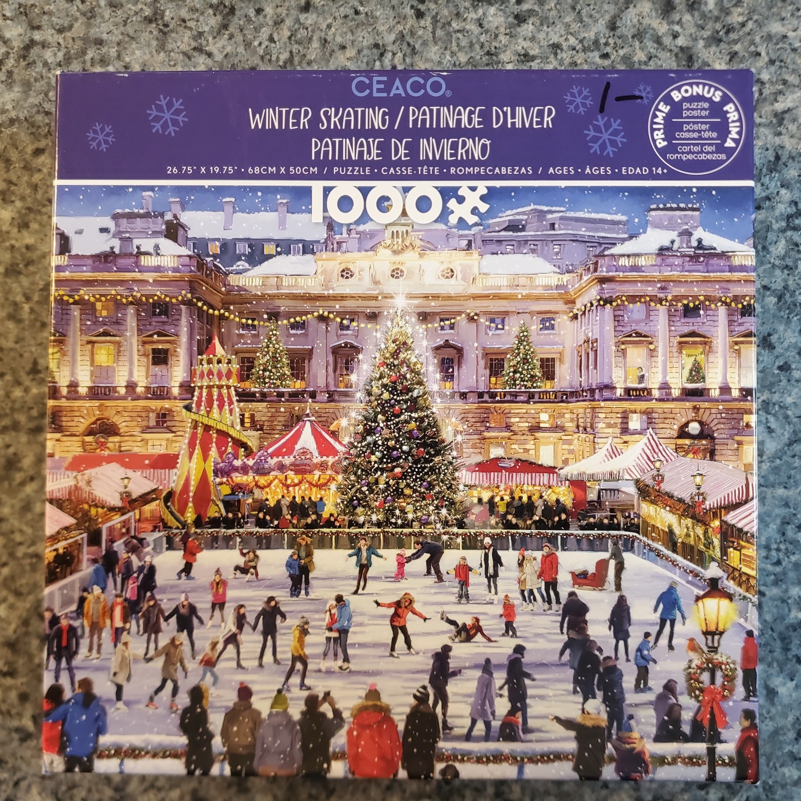 Ceaco WINTER SKATING 1000 piece puzzle Christmas COMPLETE