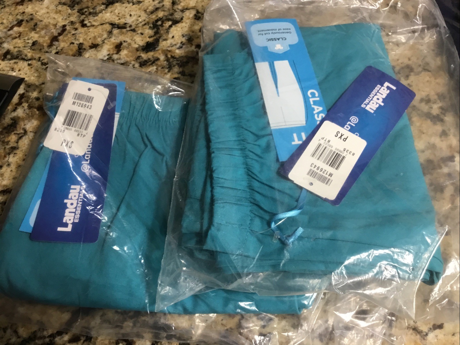 landau scrub pants Teal Classic Size P XS 2 Pairs New with Tags