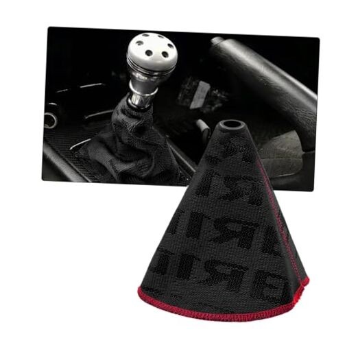 Car Shift Boot Cover, Fabric Shifter Lever Knob Boot Dustproof Cover with Black