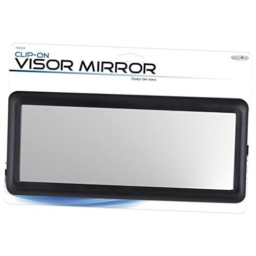  70003 Car Sun Visor Mirror – Black Deluxe Makeup & Cosmetic Mirror, Universal 