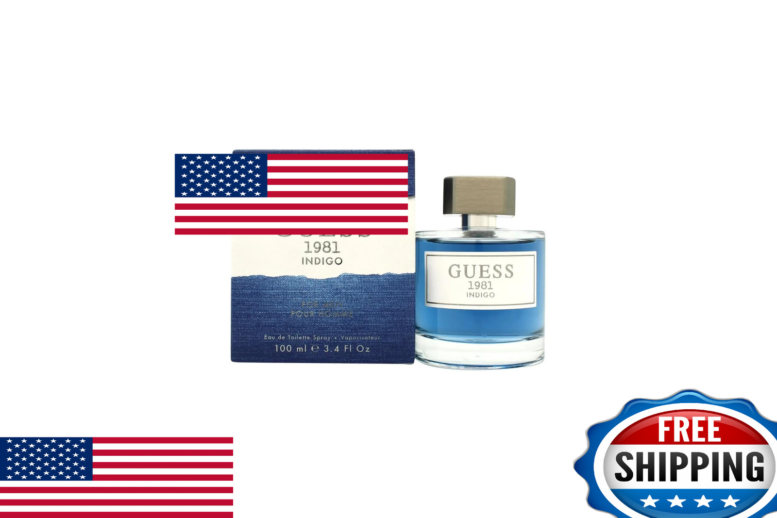 Guess Factory Men's Guess 1981 Indigo Eau De Toilette Spray 3.4 oz 100 ml for Me