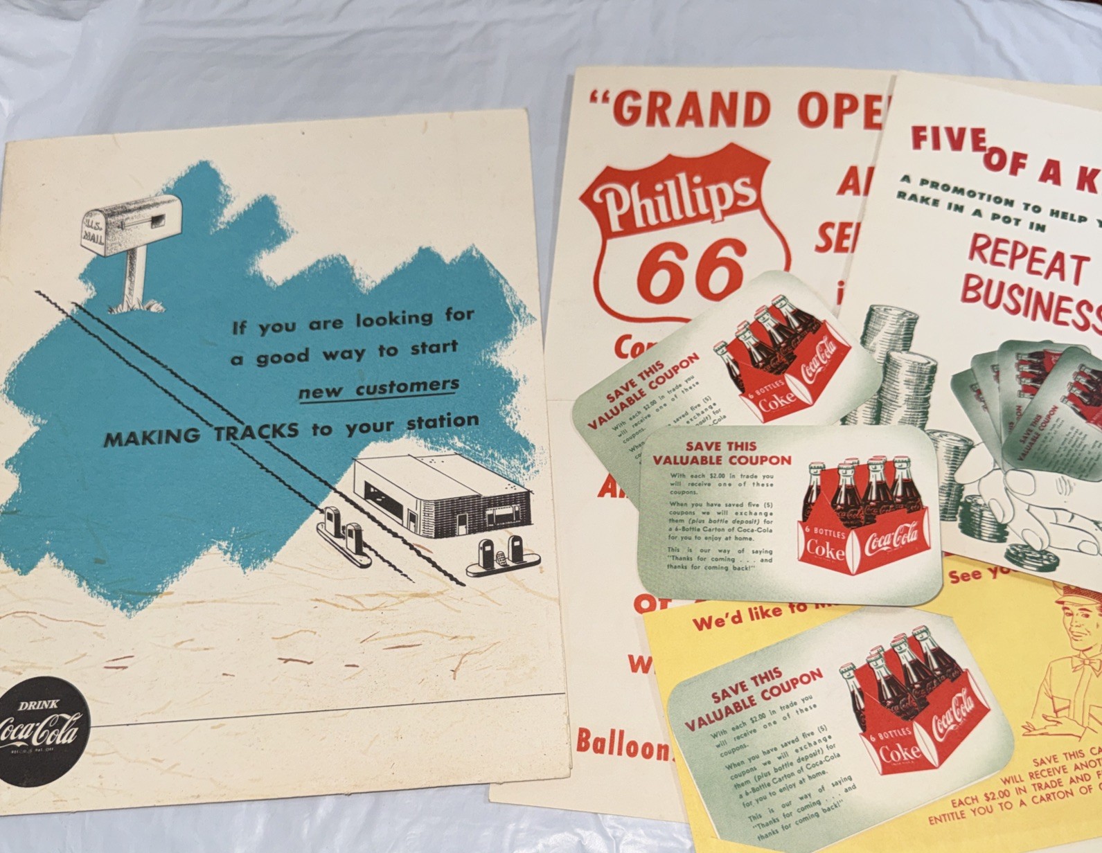 Original Coca Cola Gas Station Sales Aid Coupons Phillips 66