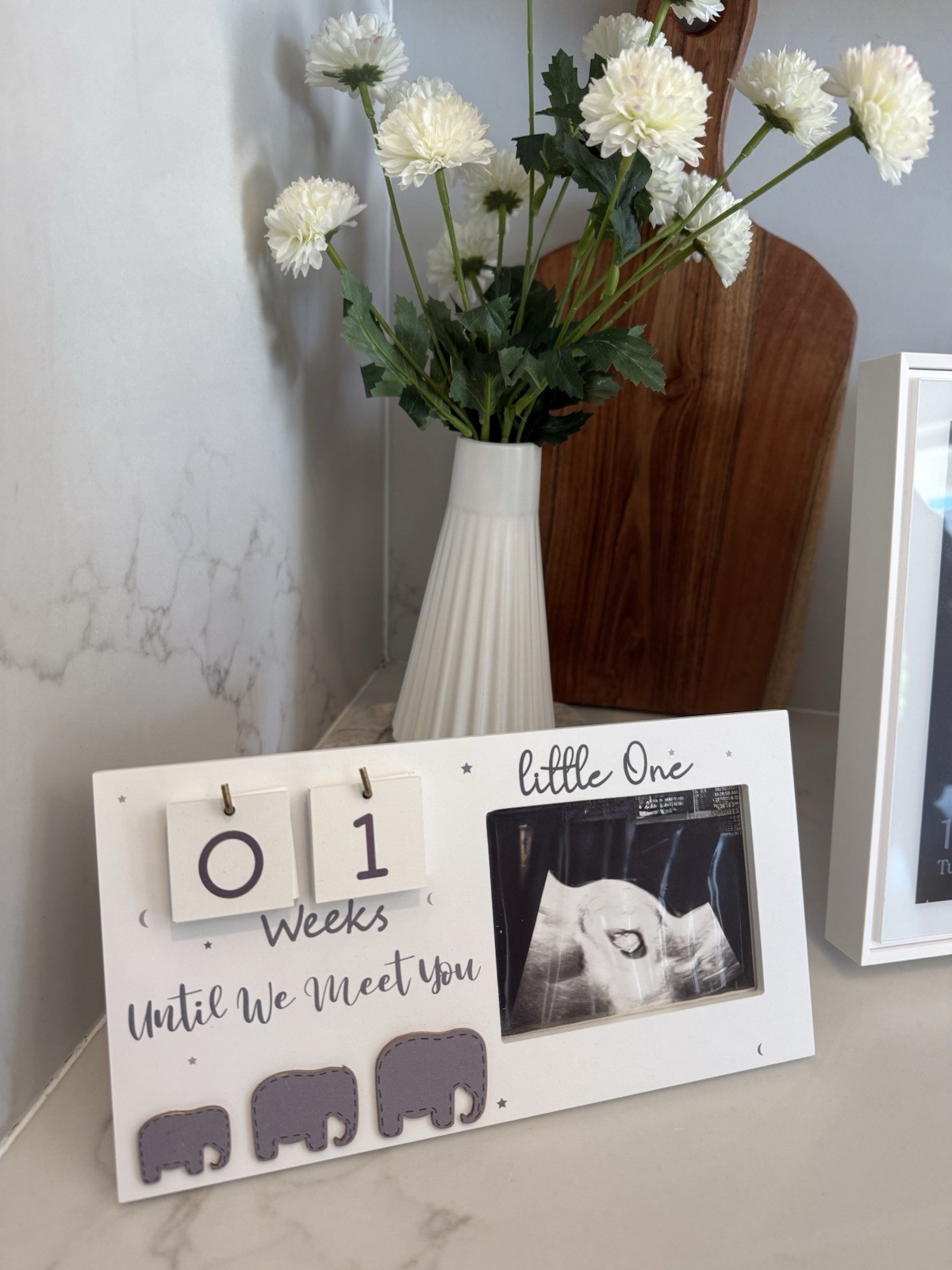 Sonogram Picture Frame, Ultrasound Photo Frame with Baby Countdown Weeks, Exp...