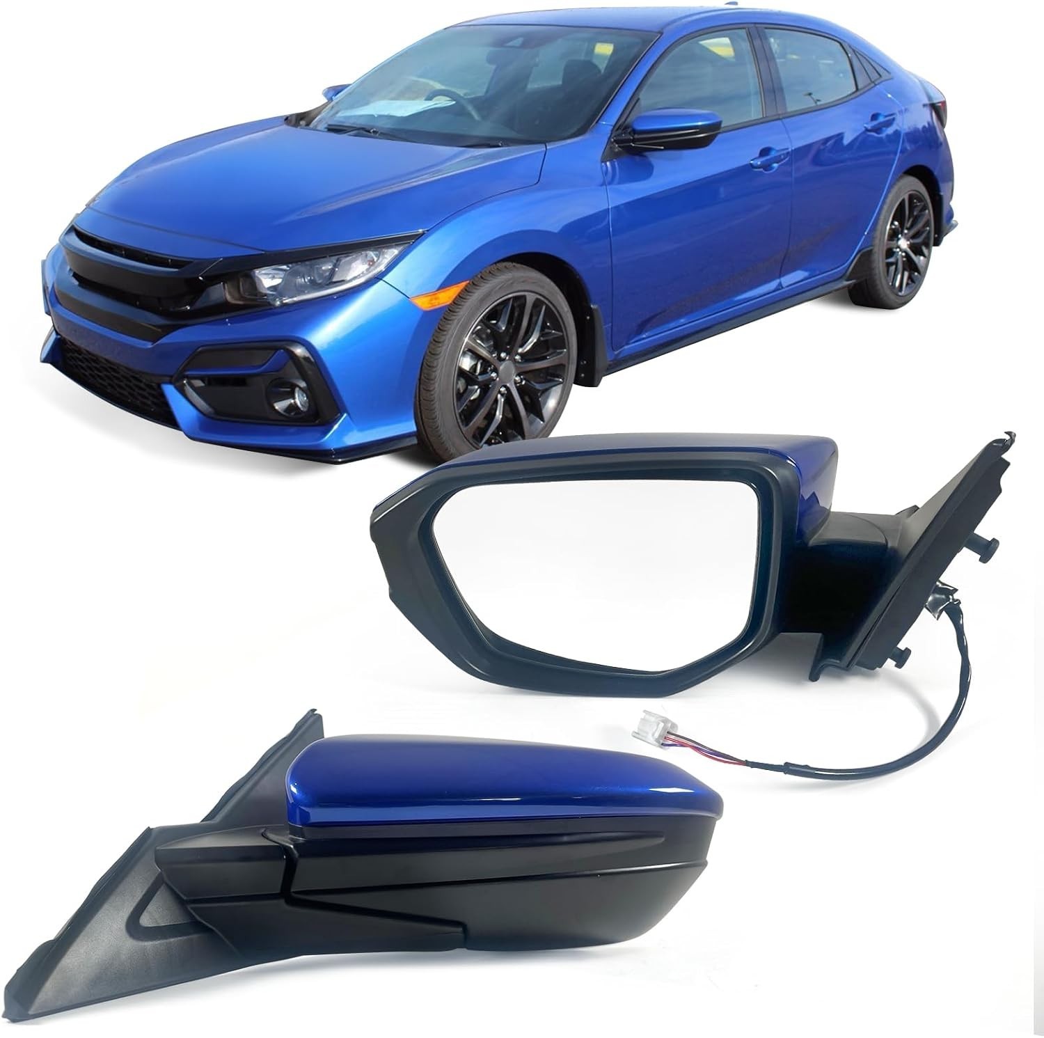 Left Driver Side Door Mirror For 2016-2021 HONDA CIVIC LX SE Sport with Power Mi