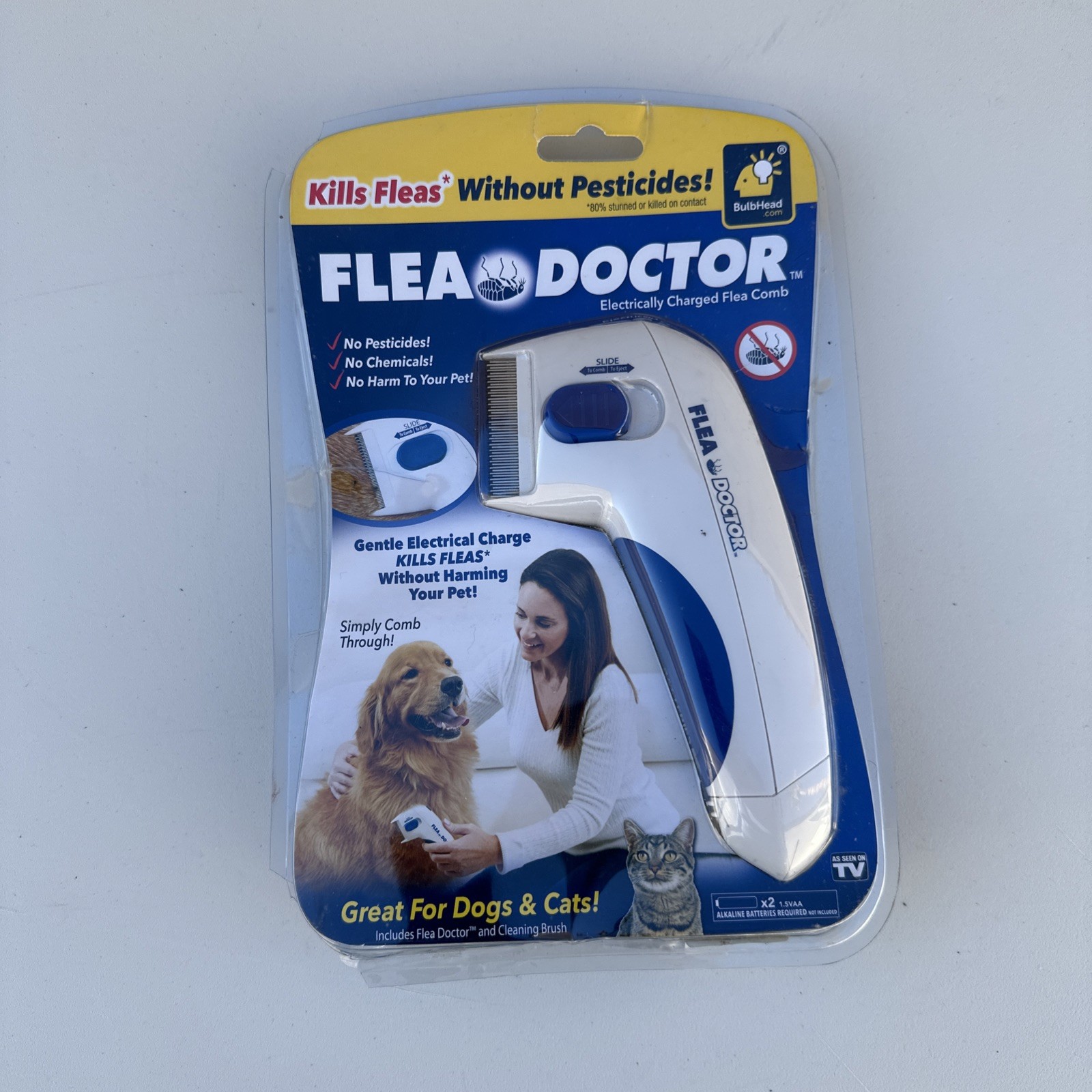 Flea Doctor Electrically Charged Flea Comb As Seen On TV Dogs & Cats