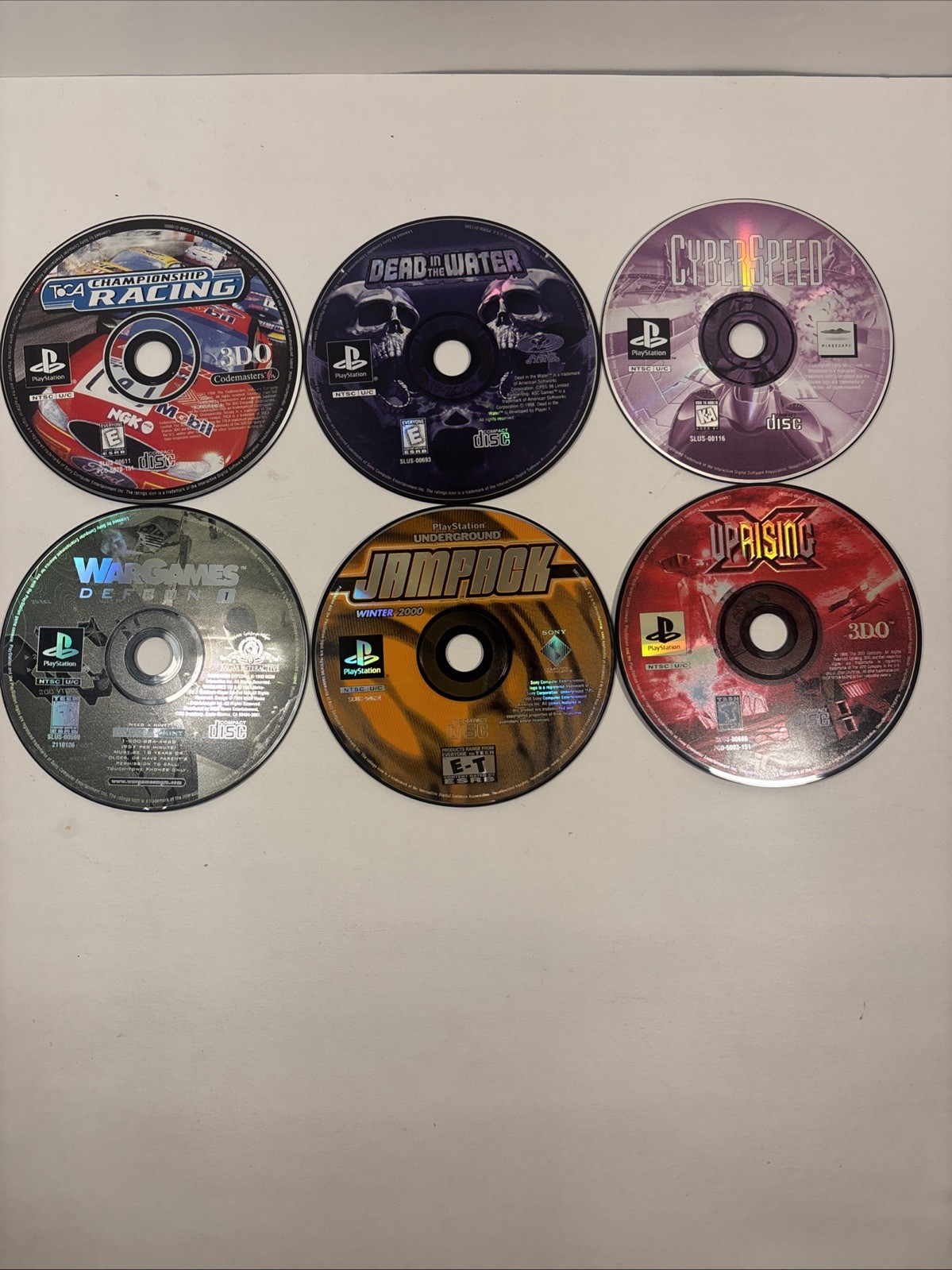 6 Loose Disc Tested Video Game Lot Playstation 1 & Ps1