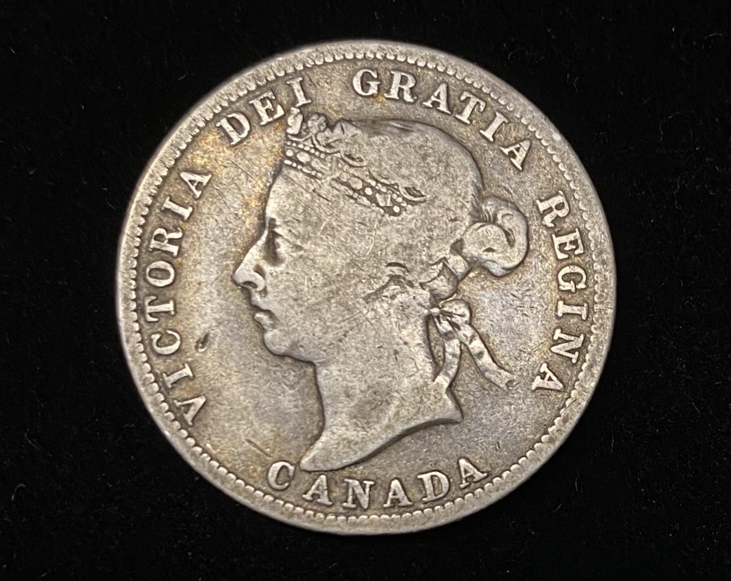 1900 Canada Queen Victoria 25 Cents Sterling Silver Coin  