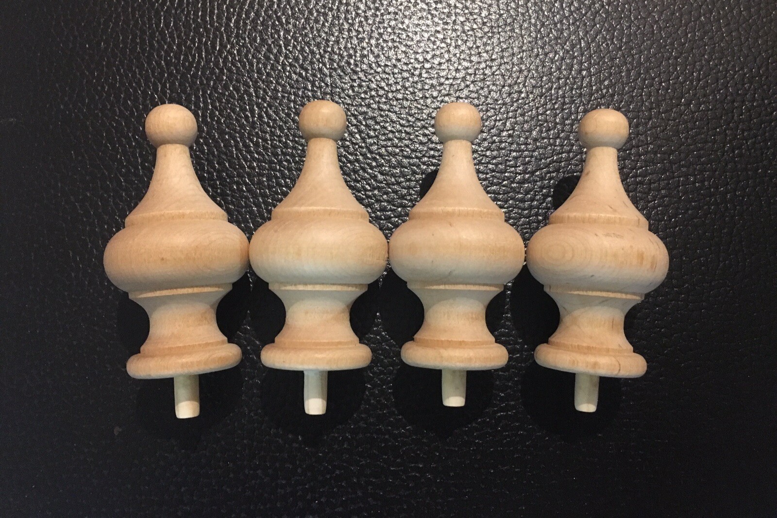 Solid Wood Finials / Set Of 4.