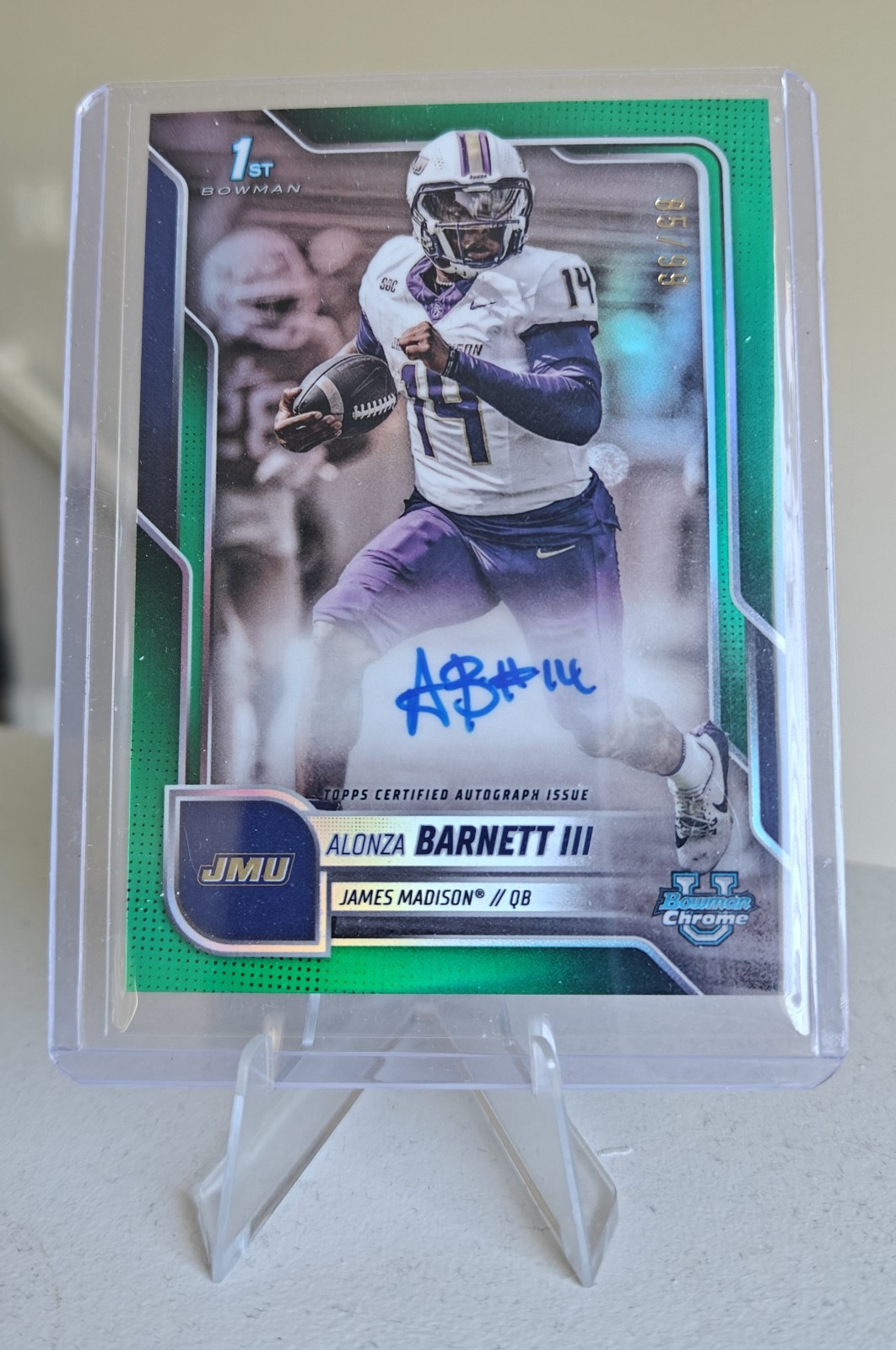 2025 Bowman Chrome U Alonza Barnett III GREEN /99 #BCA-AB 1st Chrome Auto SP