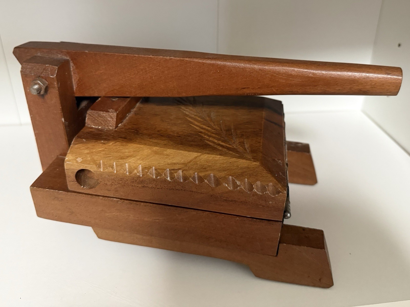 Tortilla Press Wooden, Carved And Vintage!