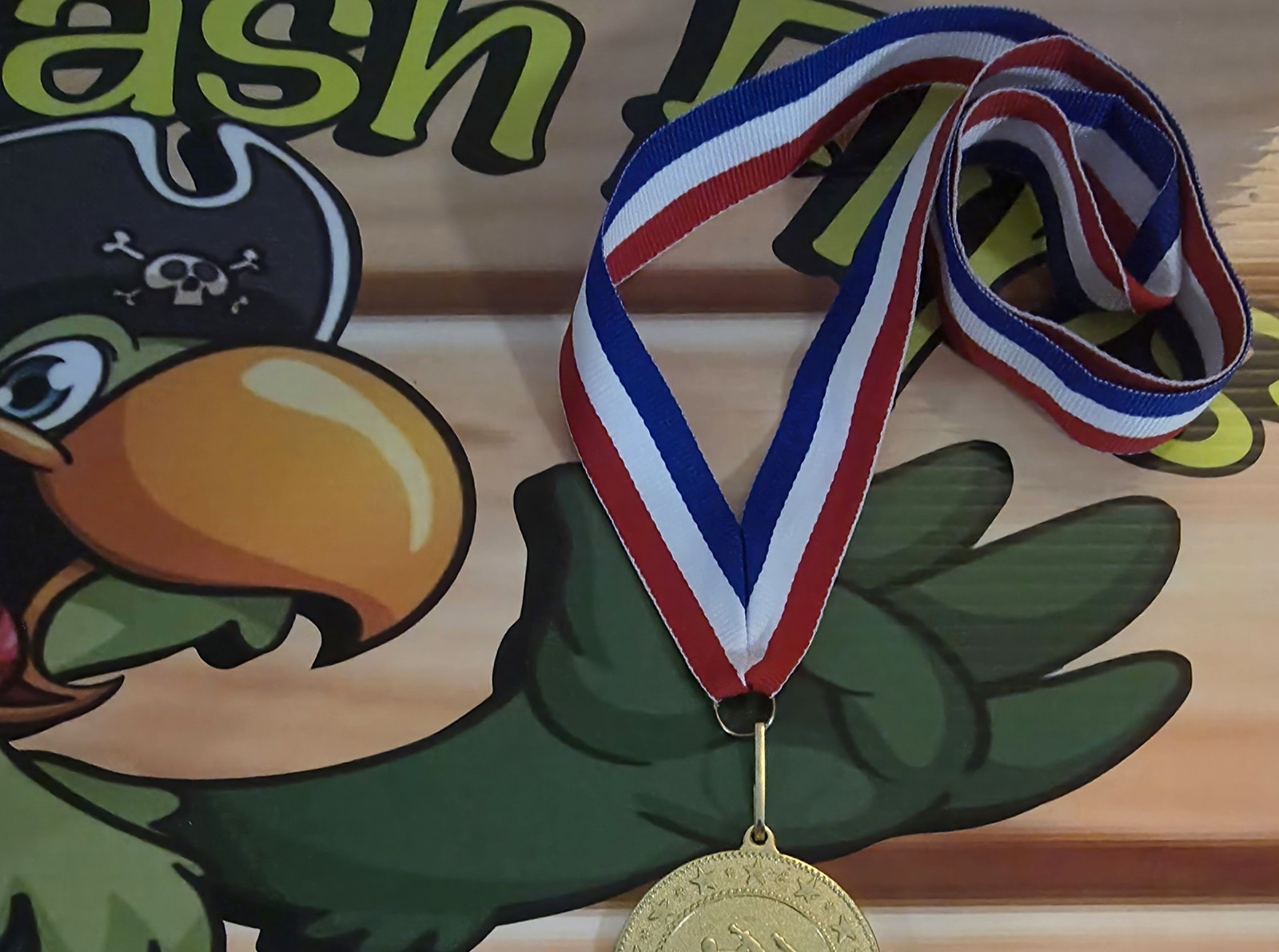 X 10 Award Neck Ribbon Lanyard 7/8 x 32" Red,White,Blue Snap Clip, Medals Karate