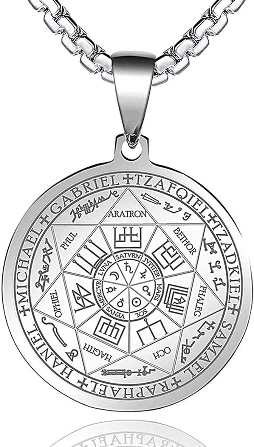 Seven Archangels Pendant Necklace for Men Women Protection Amulet Archangel Mich