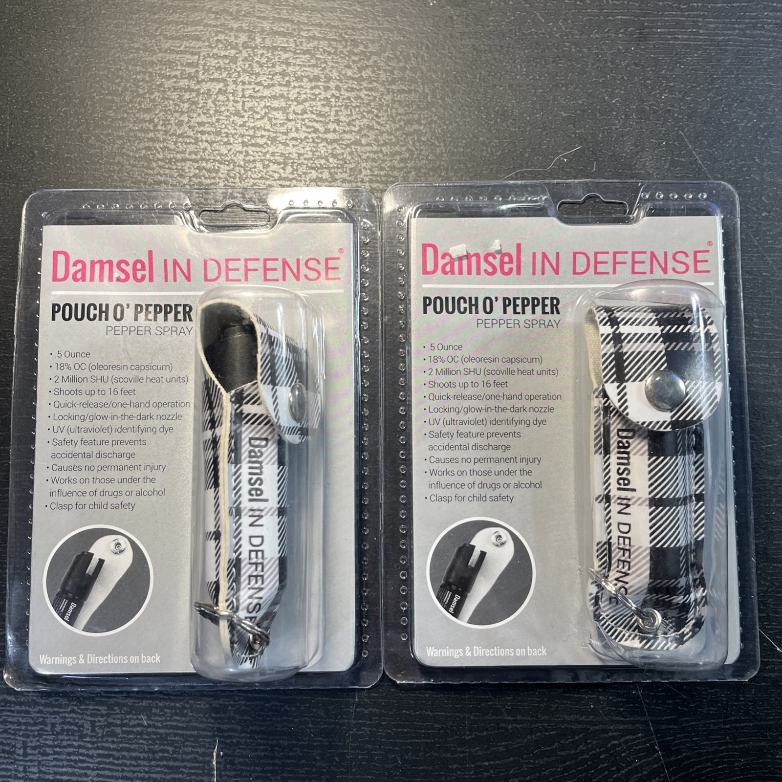 Set of 2 DAMSEL IN DEFENSE POUCH O' PEPPER STRAY  REUSABLE POUCH  NEW. BIN  P978