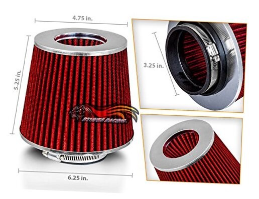 RED 82.5 mm Inlet Cold Air Intake Cone Replacement Performance Washable 3.25"