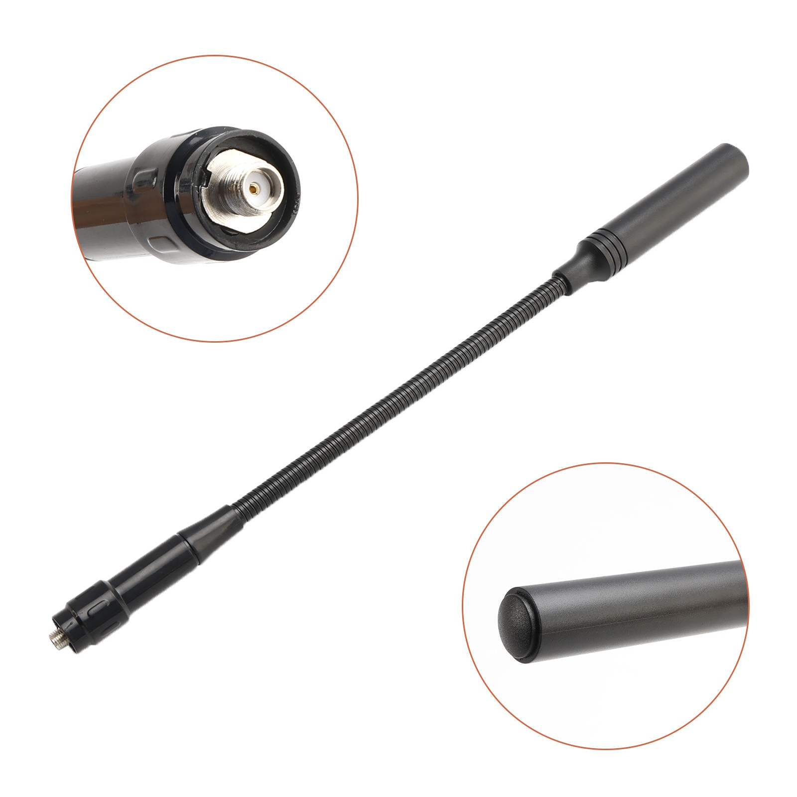 30CM Radio Gooseneck Antenna Gain CS Tactical Antenna for TK-360 UV-K5 UV5R UV9R