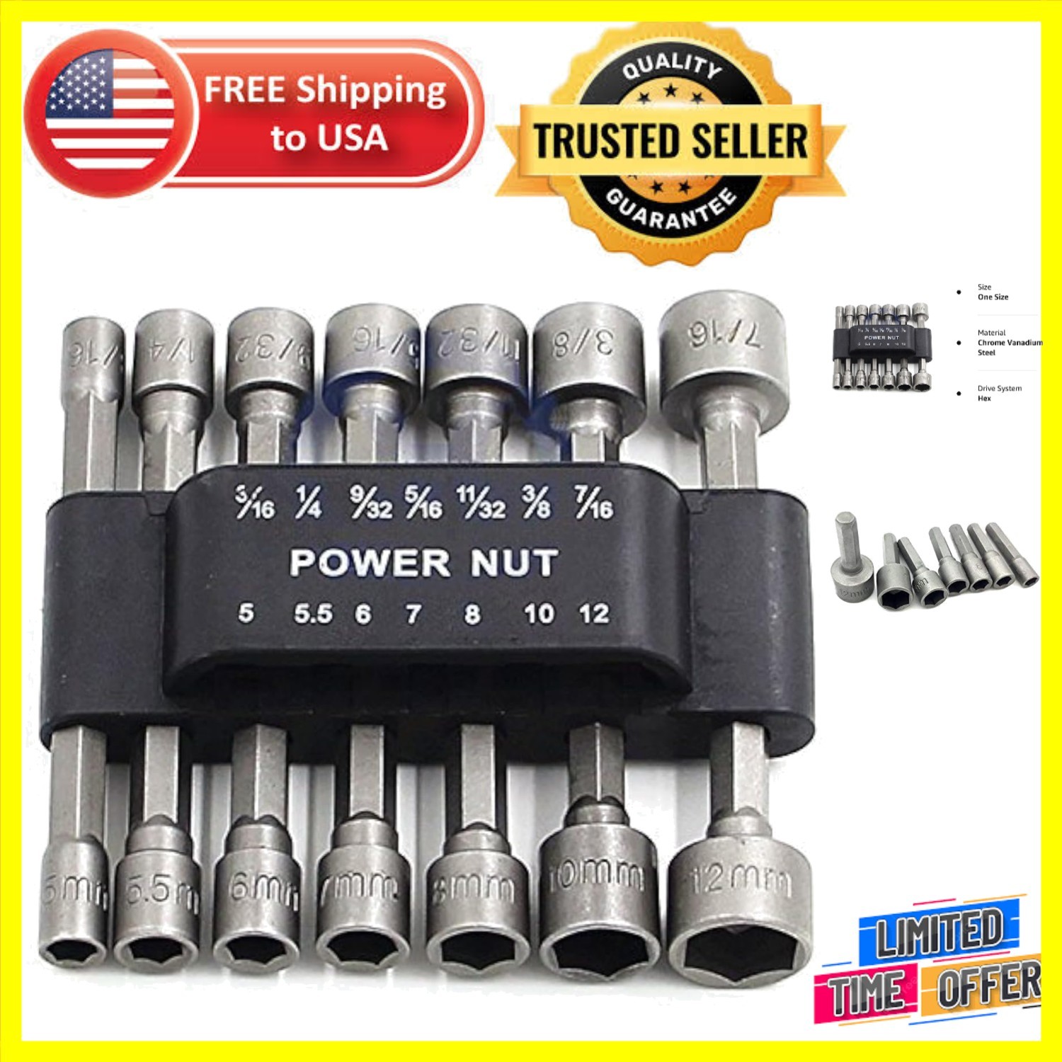 14pcs Non-Magnetic Driver Bit Set - Essential Tools for Home and Auto Repairs