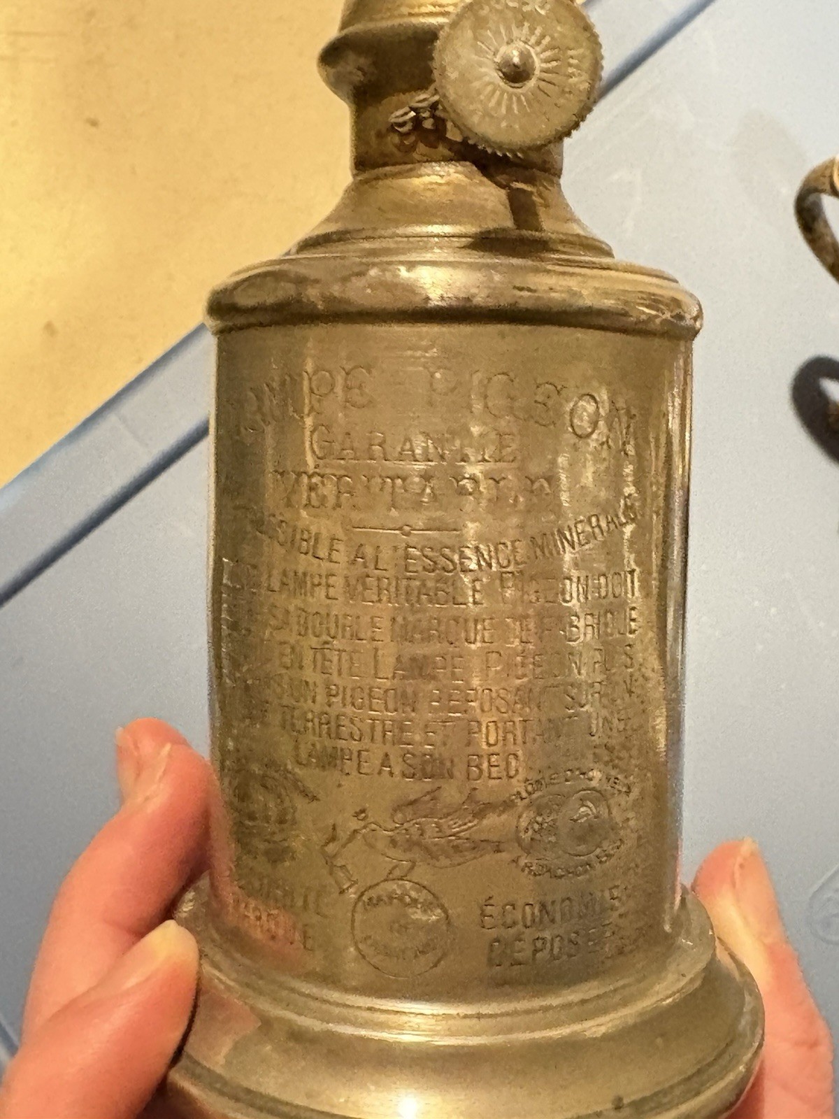 Antique French Brass Blow Torch Lamp - Lampe à Essence Minéral - 1900’s Paris