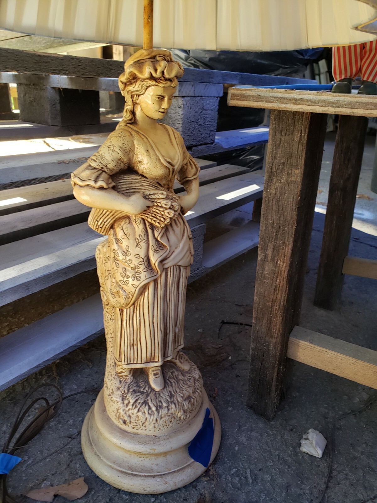 Vintage Victorian Gentleman Figural Lamp signed Jo Wallis