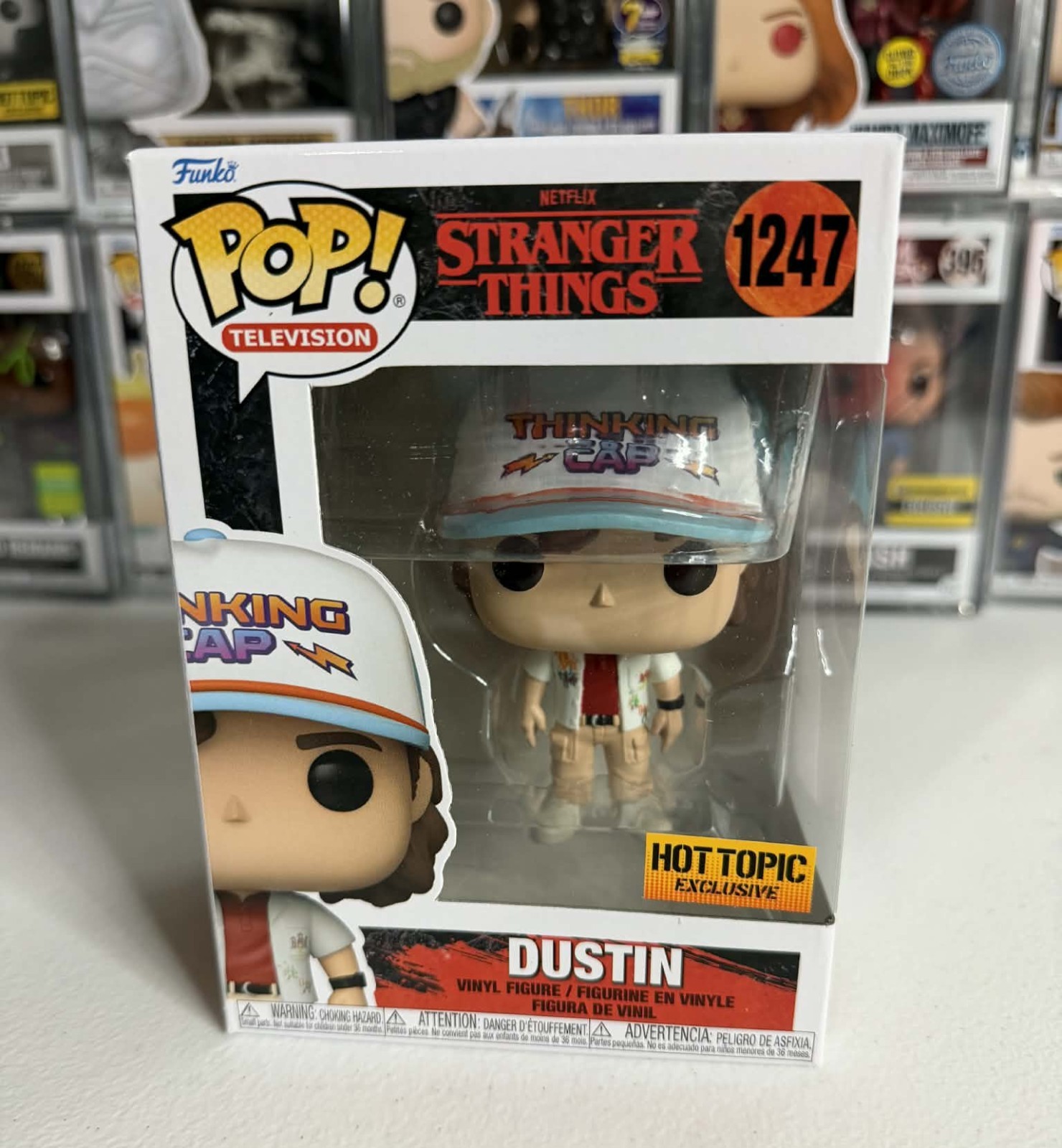 Funko Pop Stranger Things Dustin Thinking Cap #1247 Hot Topic Exclusive