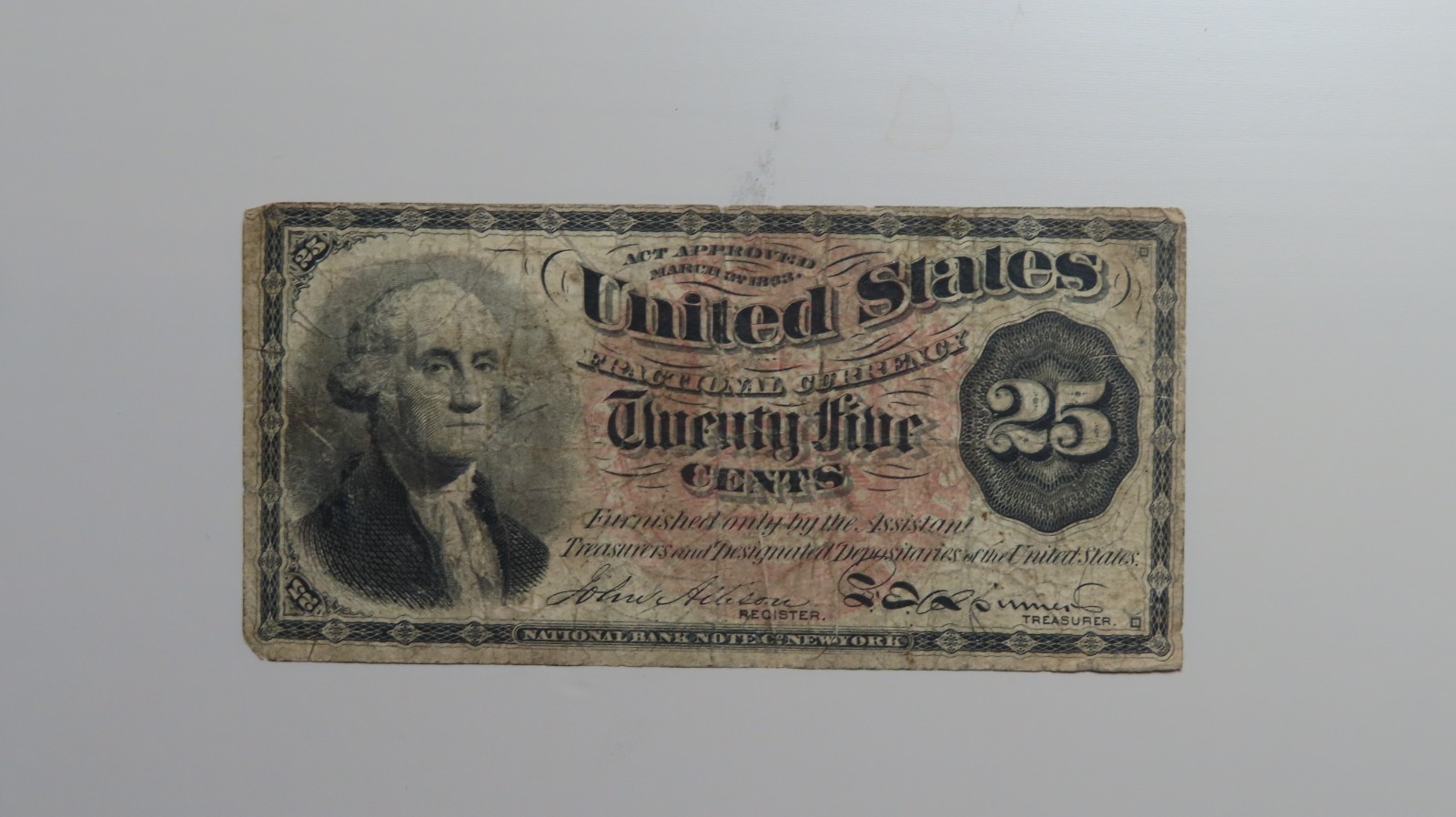 25 cents Fractional Currency Fourth Issue