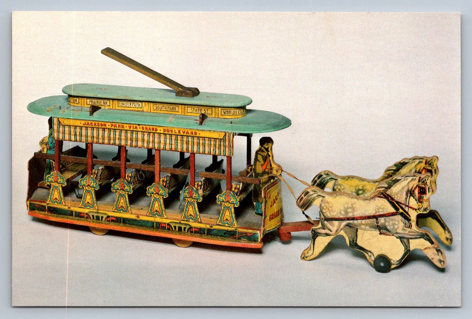 PostcardNY Rochester Wood Horse Drawn Trolley  Margaret Strong Museum P662