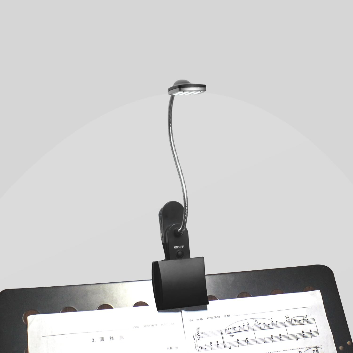 Music Stand Light, Clip on LED Book Lights, USB and AA Battery Operated, Read...