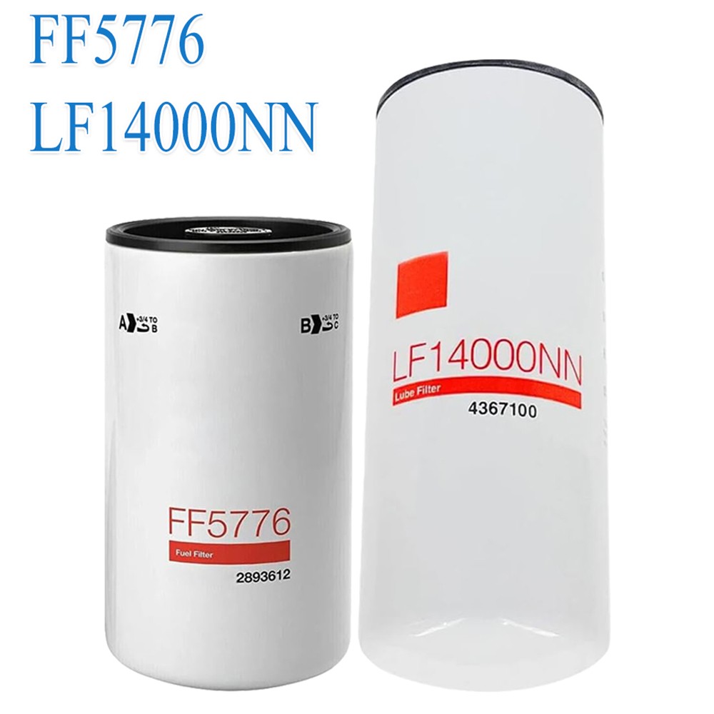 For CUMMINS ISX15 OIL CHANGE KIT LF14000NN, FF5776, Filter Kit 2PC/Set