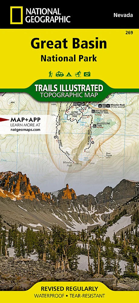 Great Basin National Park NV Waterproof Topo Map Hiking Camping Trail #269