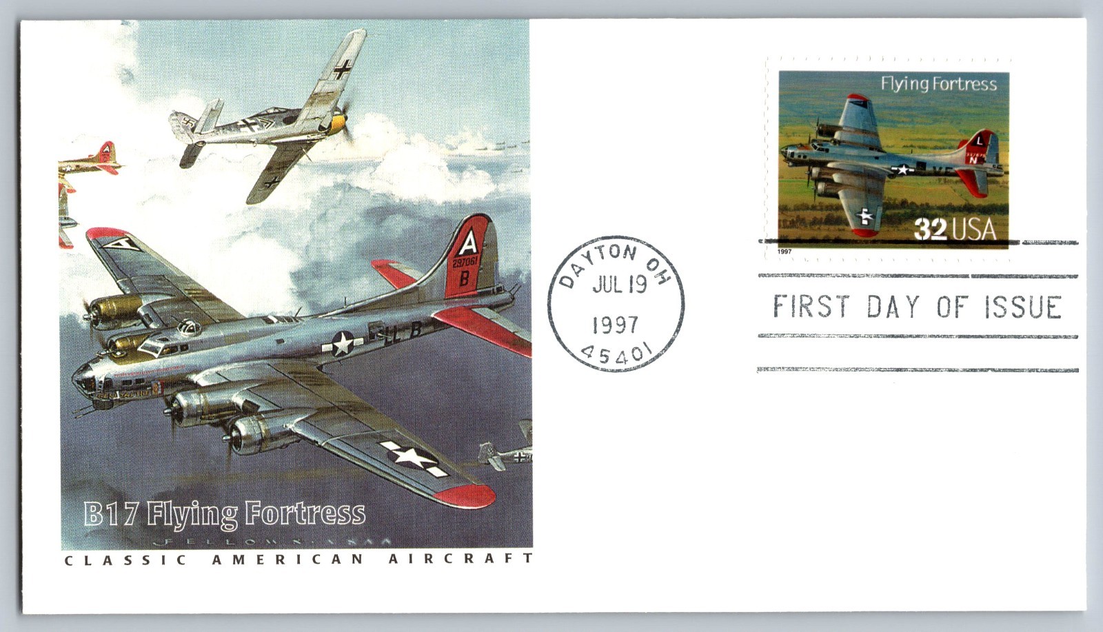 1997 Fleetwood Classic American Airplanes B-17 Flying Fortress FDC