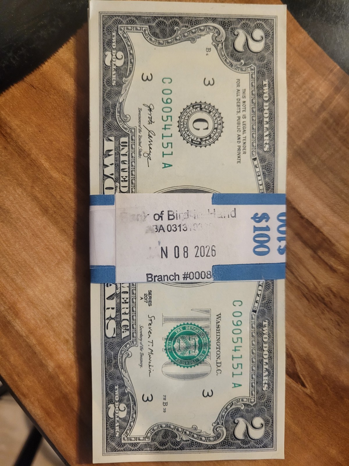 Pack of (50) NEW $2 Bills Uncirculated Consecutive Serial# Crisp Two Dollars