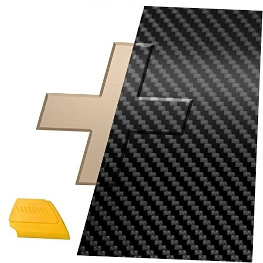  Auto Emblem Car Wrap Vinyl, Black Carbon 6 rolls (11.8" x 4") + squeegee
