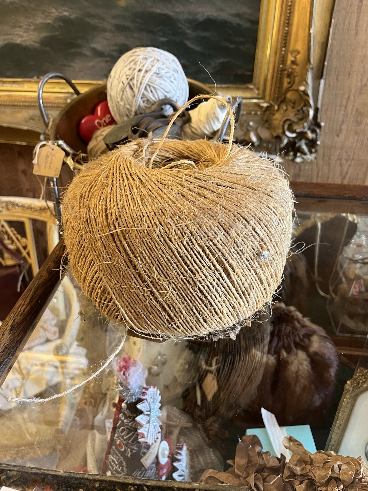 Antique Vintage Big Large Ball of Twine Oh! So shabby chic decor