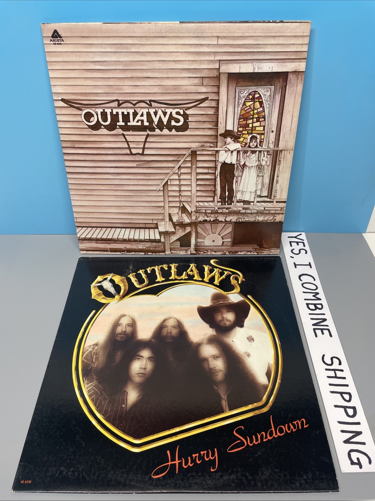 VTG 1975-77 THE OUTLAWS: SELF-TITLED & HURRY SUNDOWN (2) 12" VINYL LP's *CLEAN*