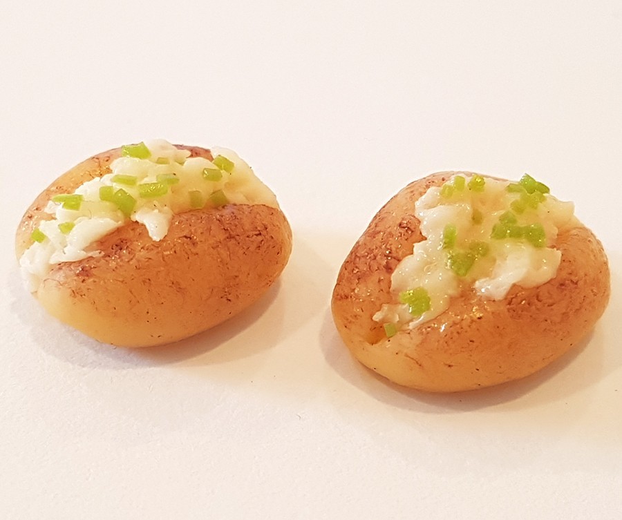 100 Dollhouse Miniature Baked Potato *Doll Food Barbi Potatoes Diorama Wholesale