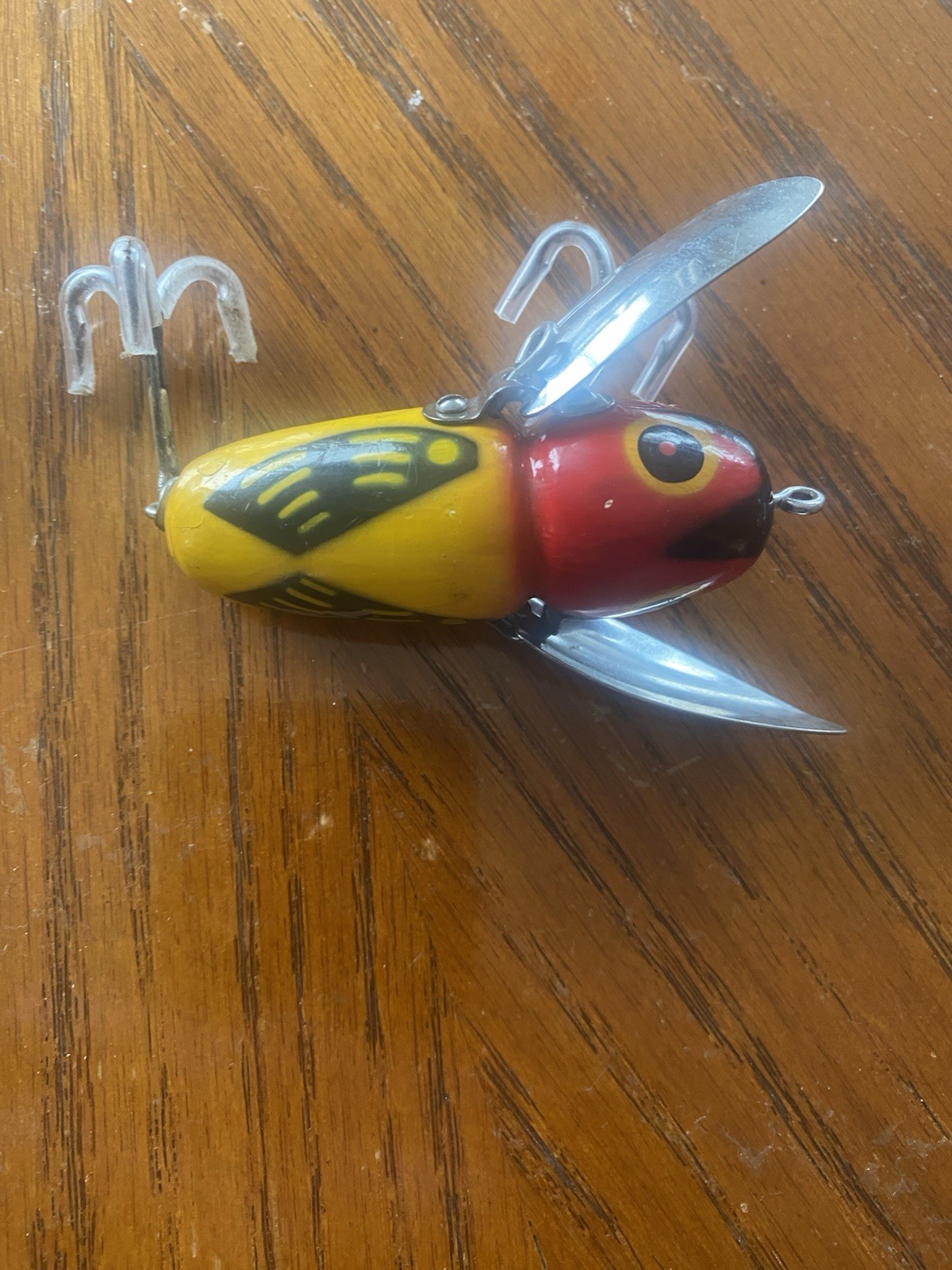 Heddon Crazy Crawler 2100 Vintage Wooden Fishing Lure With Old Hardware