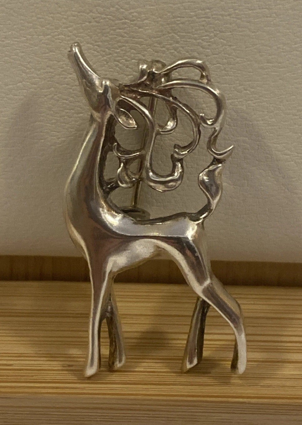 Danecraft Deer / Stag Sterling Silver Pin Brooch 6.5 Grams 4cm Tall