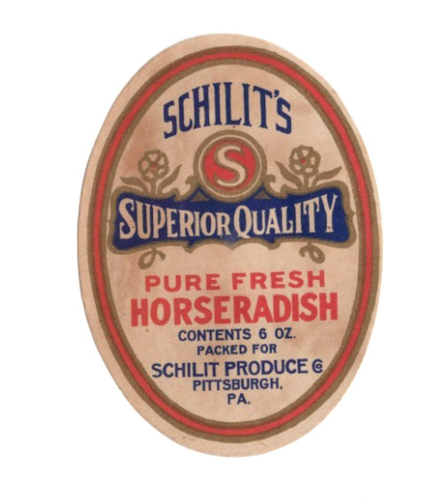 Original 1920s SCHLIT'S horseradish label DAMAGED Schilit Prod Co. Pittsburgh PA