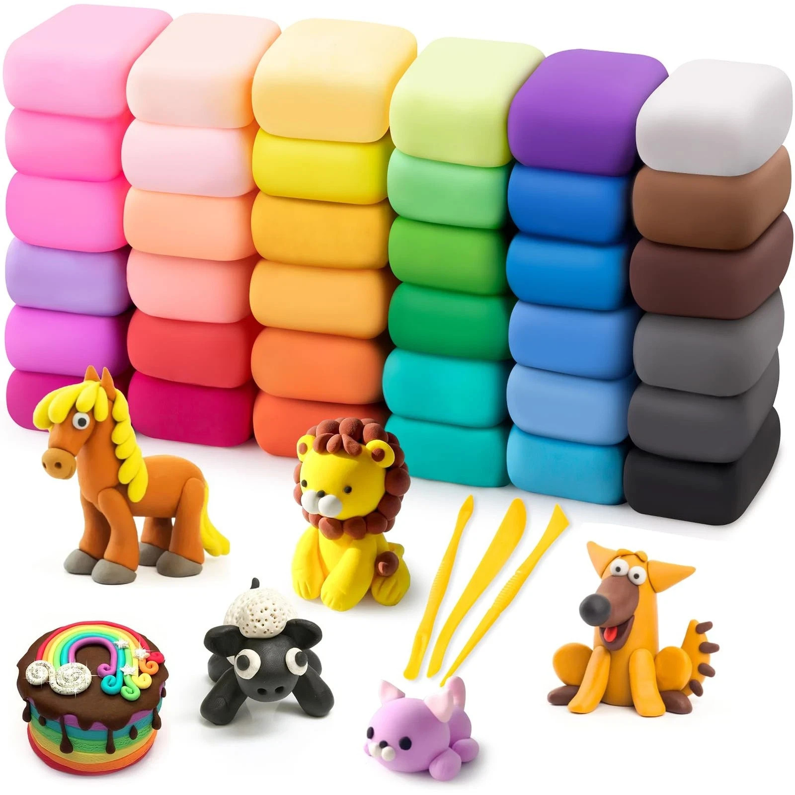 36-Color Air Dry Clay Set – Modeling Clay for Kids DIY Molding & Crafting