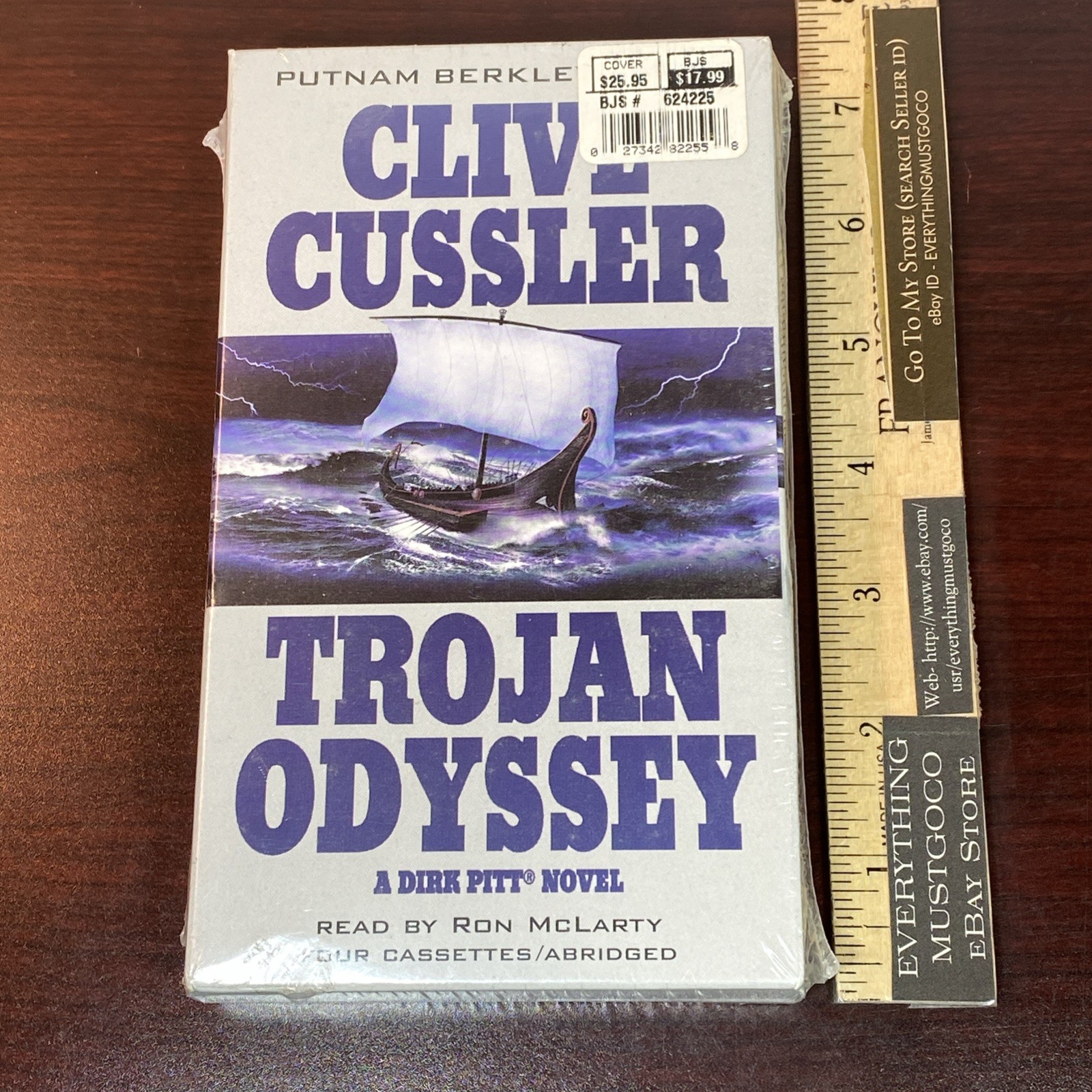 SEALED Trojan Odyssey Audiobook Clive Cussler Dirk Pitt Cassettes Putnam Berkley