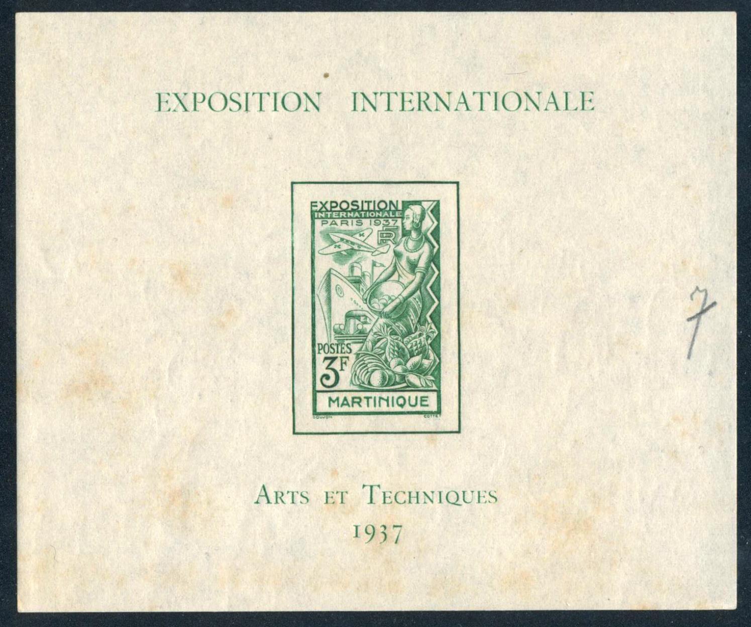 BA1 Martinica HB 1 1937 MH